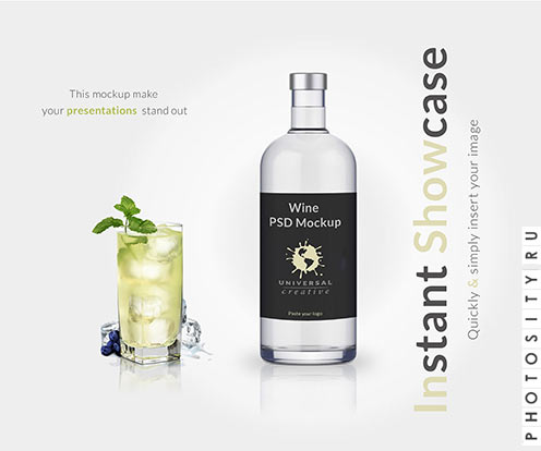 Макет бутылки / Bottle mock up