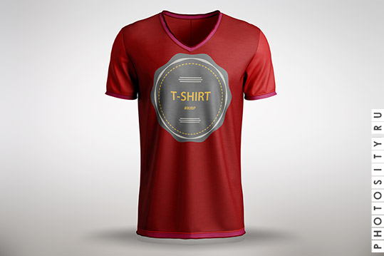 Макет красной футболки / Free Psd - Red t-shirt mock up